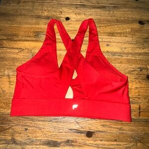 Fabletics Red Sports Bra with Cross Back